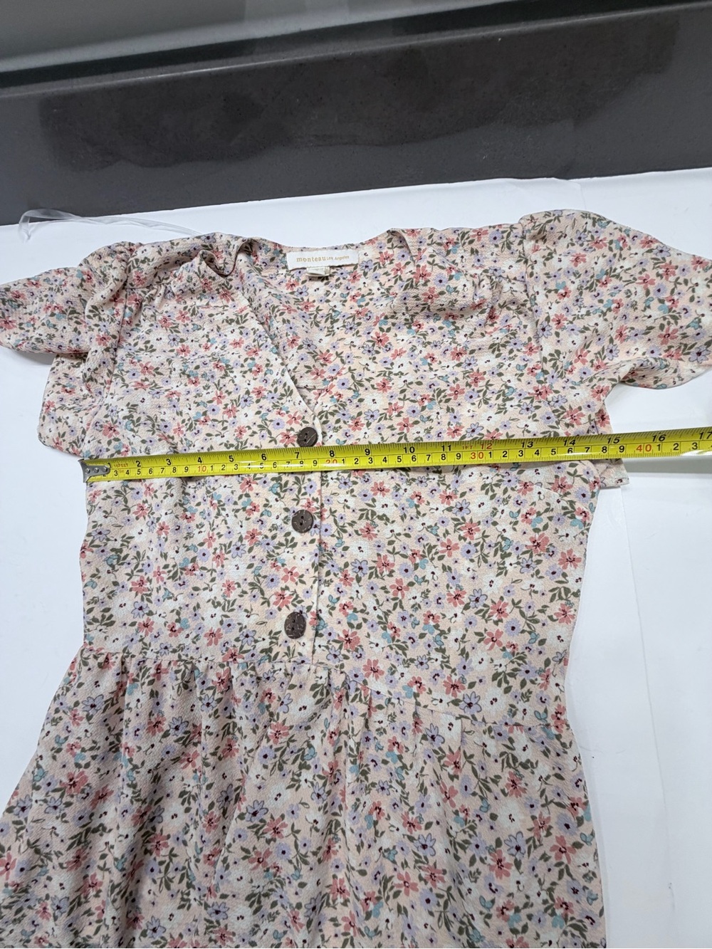 Monteau LA Floral Tiered Midi Dress Small Boho Cottagecore - Picture 8 of 8